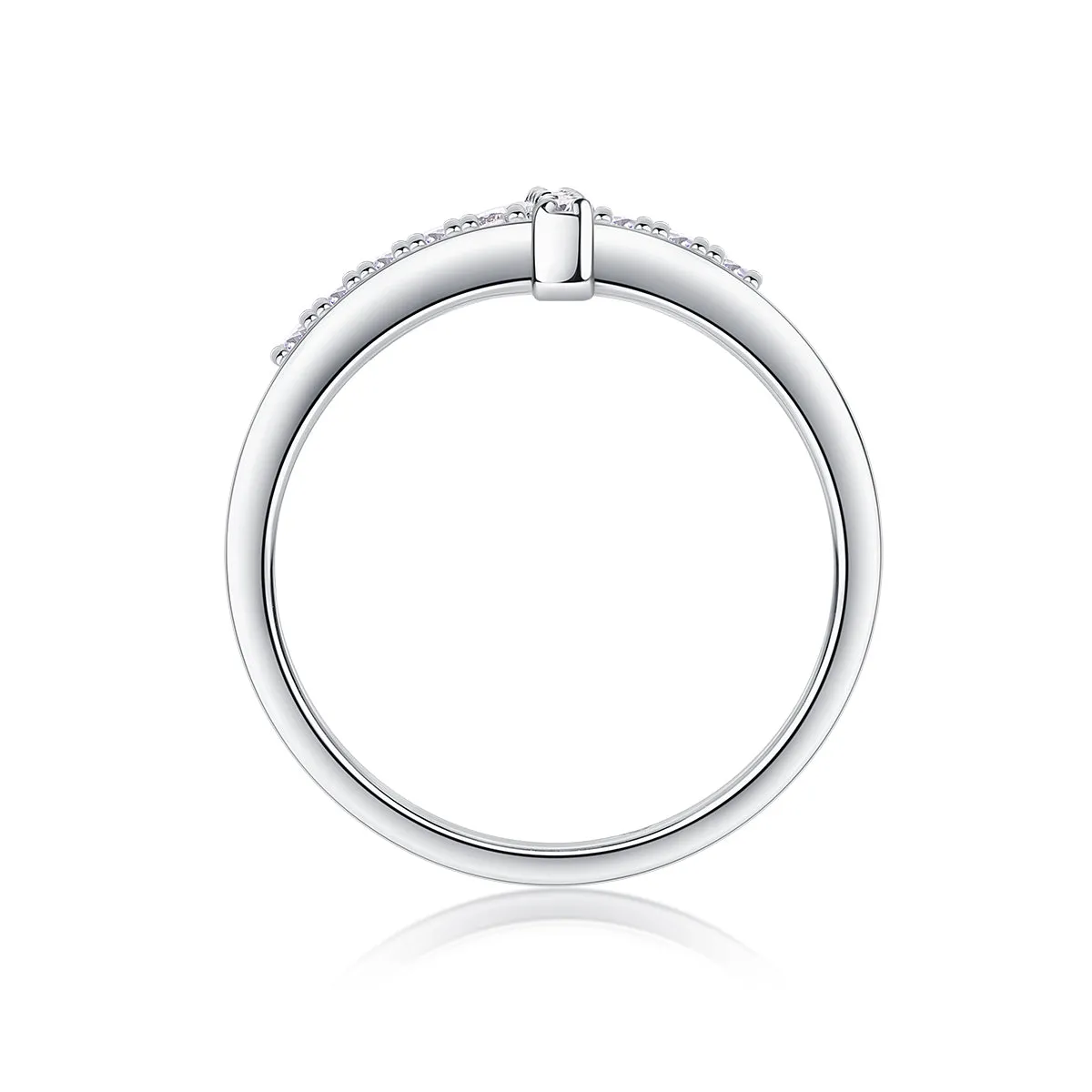 The Holy Light Cross wedding ring set with moissanite stone in gold-plated S925 silver on gift box