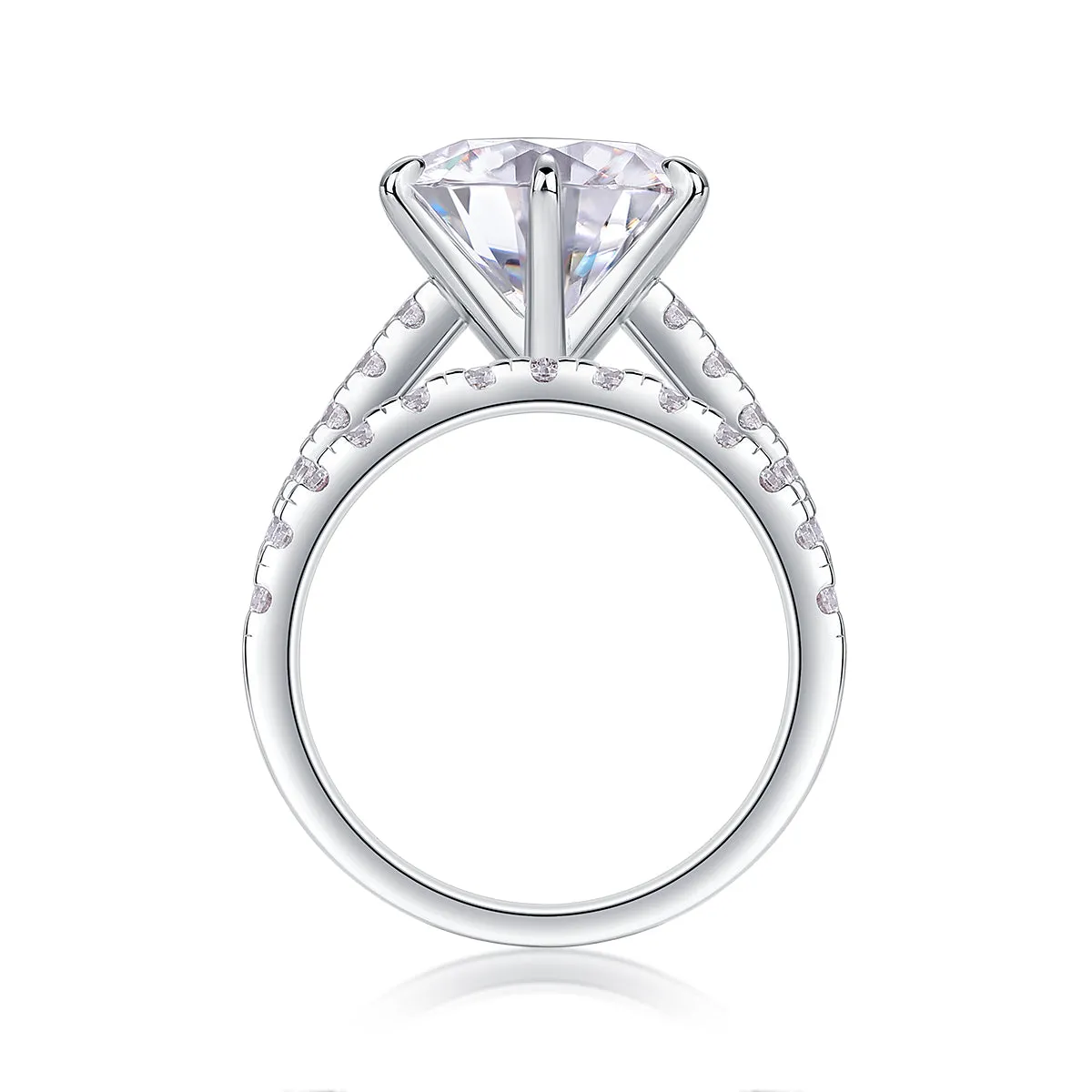 5-carat moissanite diamond look ring set S925 silver platinum plated with GRA certificate gift box