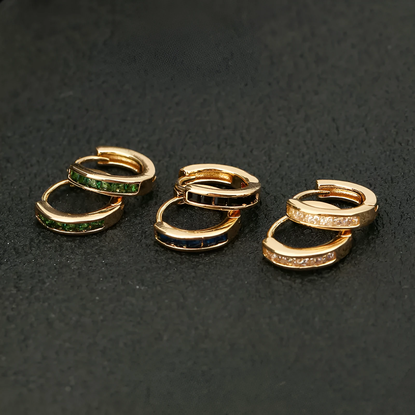 Geometric Earrings for Women Modern Copper Round Shape Ear Accessories in Gold White Gold Colour Gold Black Gold Blue Gold Red Gold Green