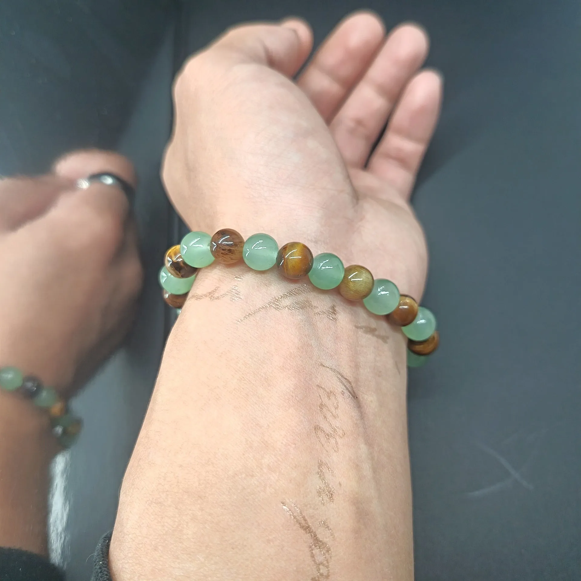 Fashion universal tiger eye bracelet unisex glass crystal geometric shape casual jewellery