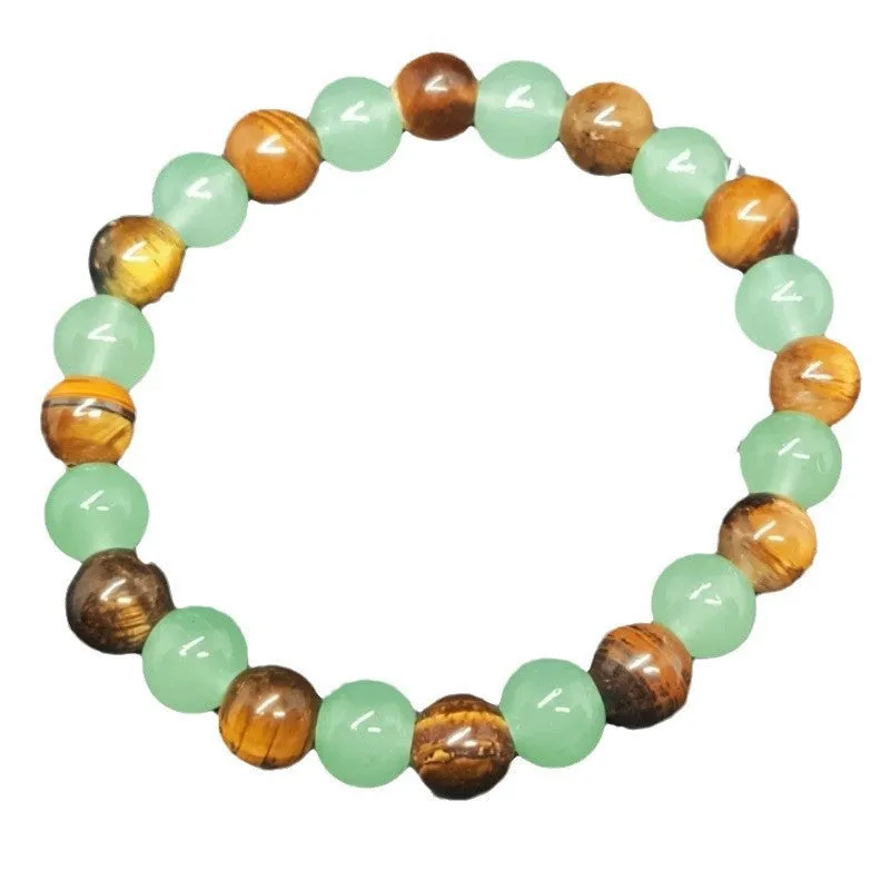 Fashion universal tiger eye bracelet unisex glass crystal geometric shape casual jewellery