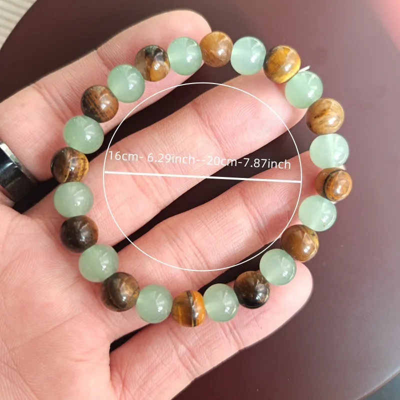 Fashion universal tiger eye bracelet unisex glass crystal geometric shape casual jewellery