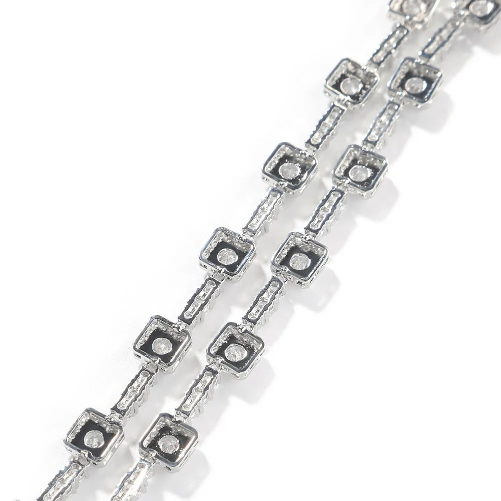 Copper inlaid zircon citrine necklace earring set with 18-inch claw chain on white background