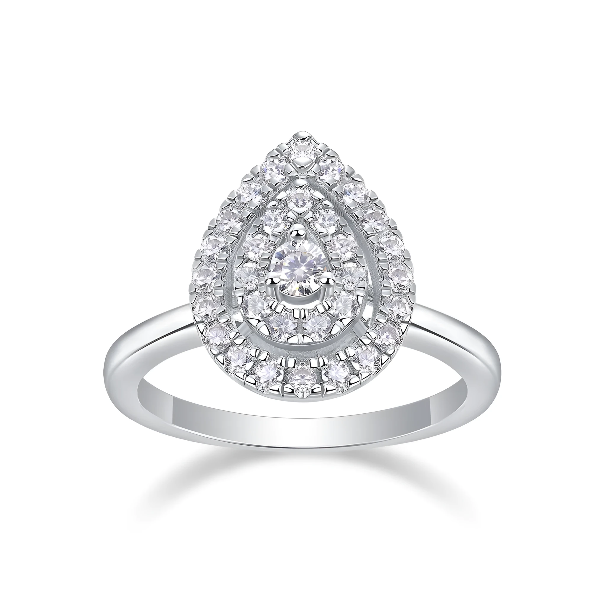Moissanite wedding ring set S925 silver gold-plated in gift box with GRA certificate