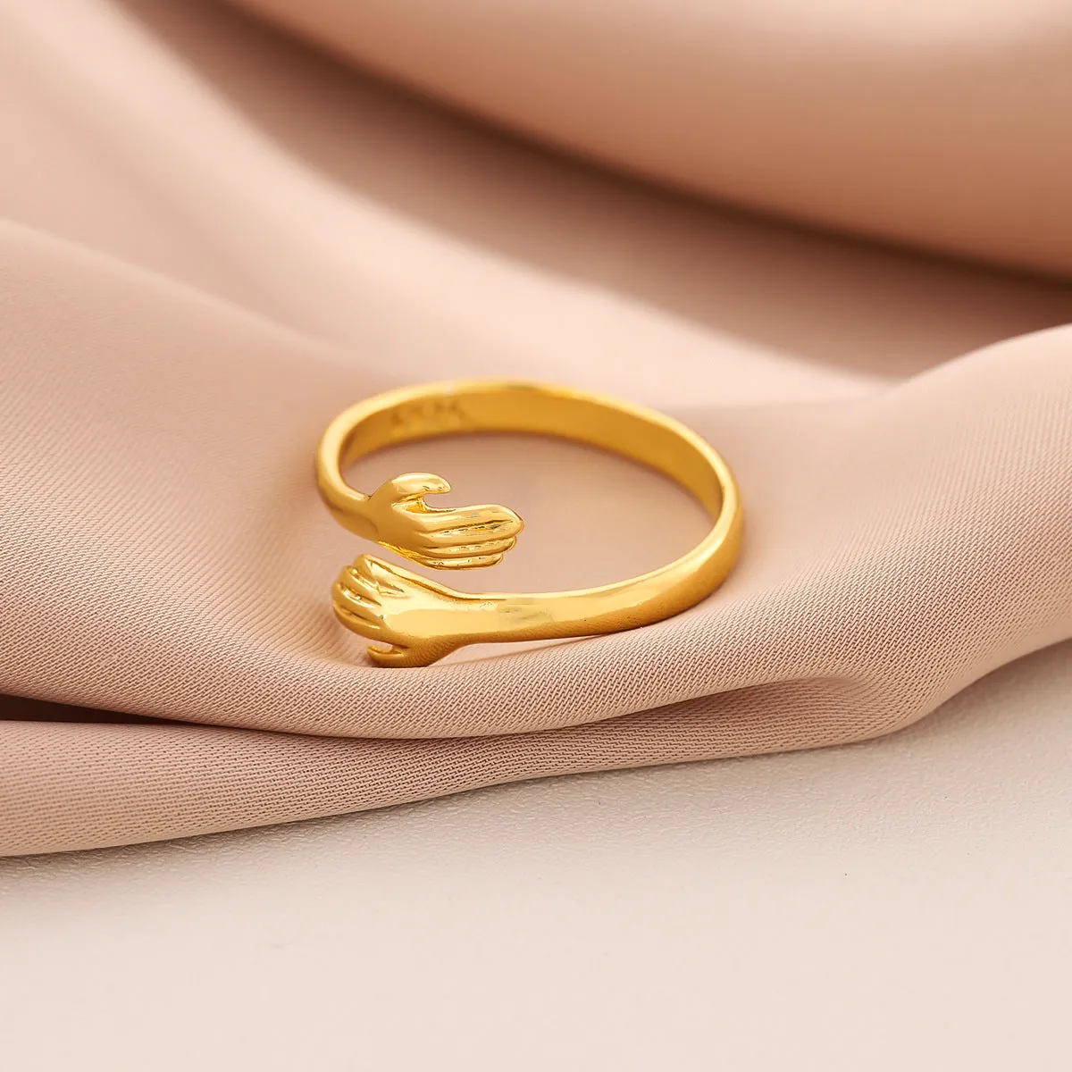 Creative geometric adjustable ring in copper with silver plating