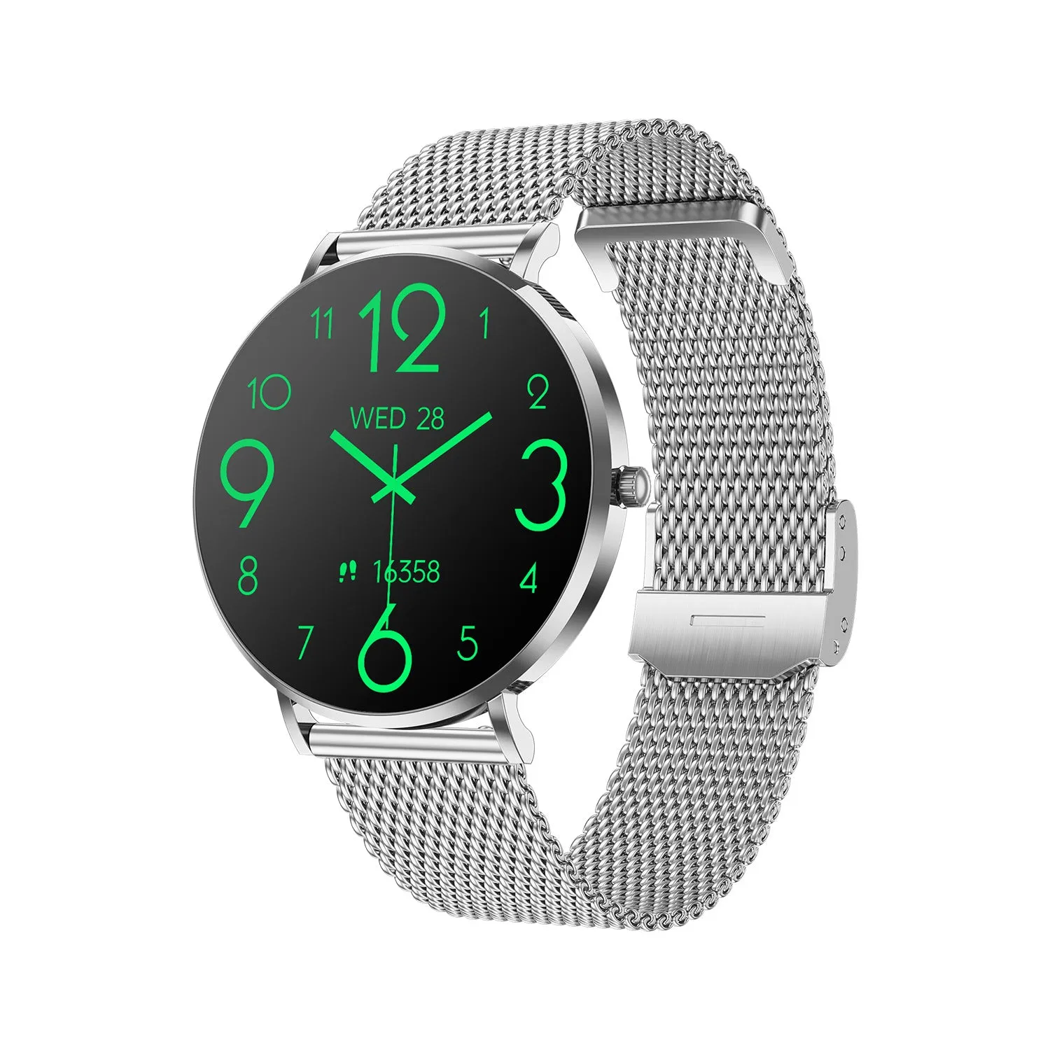 T8pro ultra-thin Bluetooth calling smartwatch for women in rose gold with silicone strap