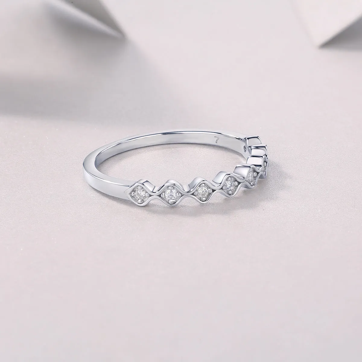 Moissanite wedding ring set S925 silver platinum-plated with GRA certificate gift box sizes 5-9