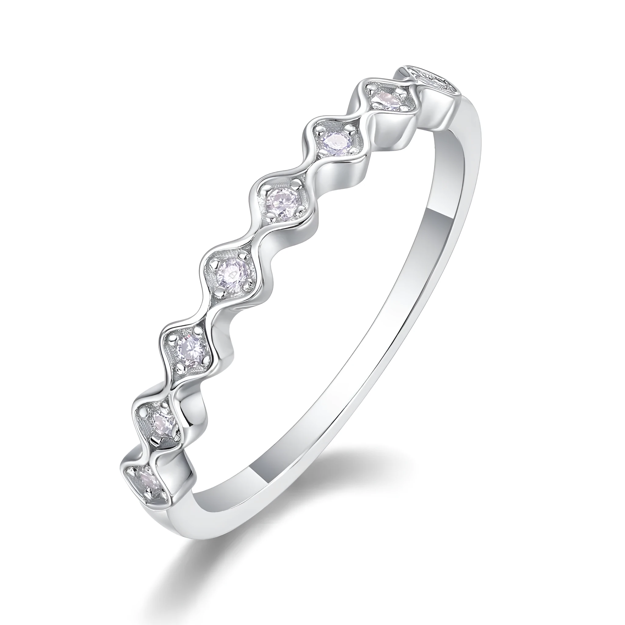 Moissanite wedding ring set S925 silver platinum-plated with GRA certificate gift box sizes 5-9