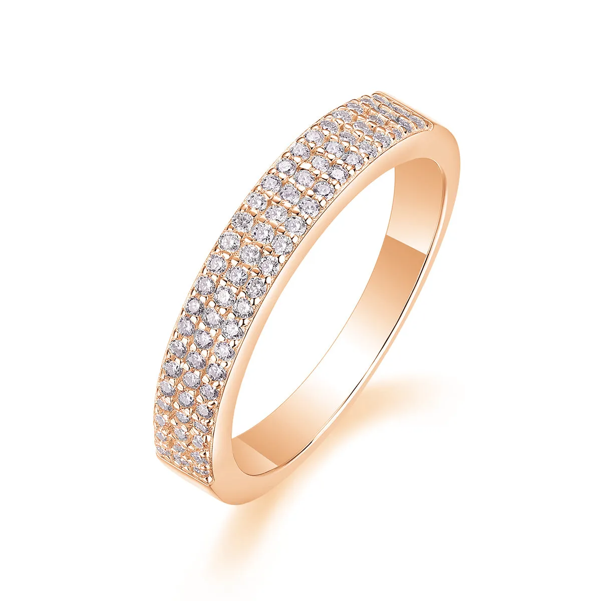 Wedding ring set with moissanite stone in S925 silver platinum plating gift box
