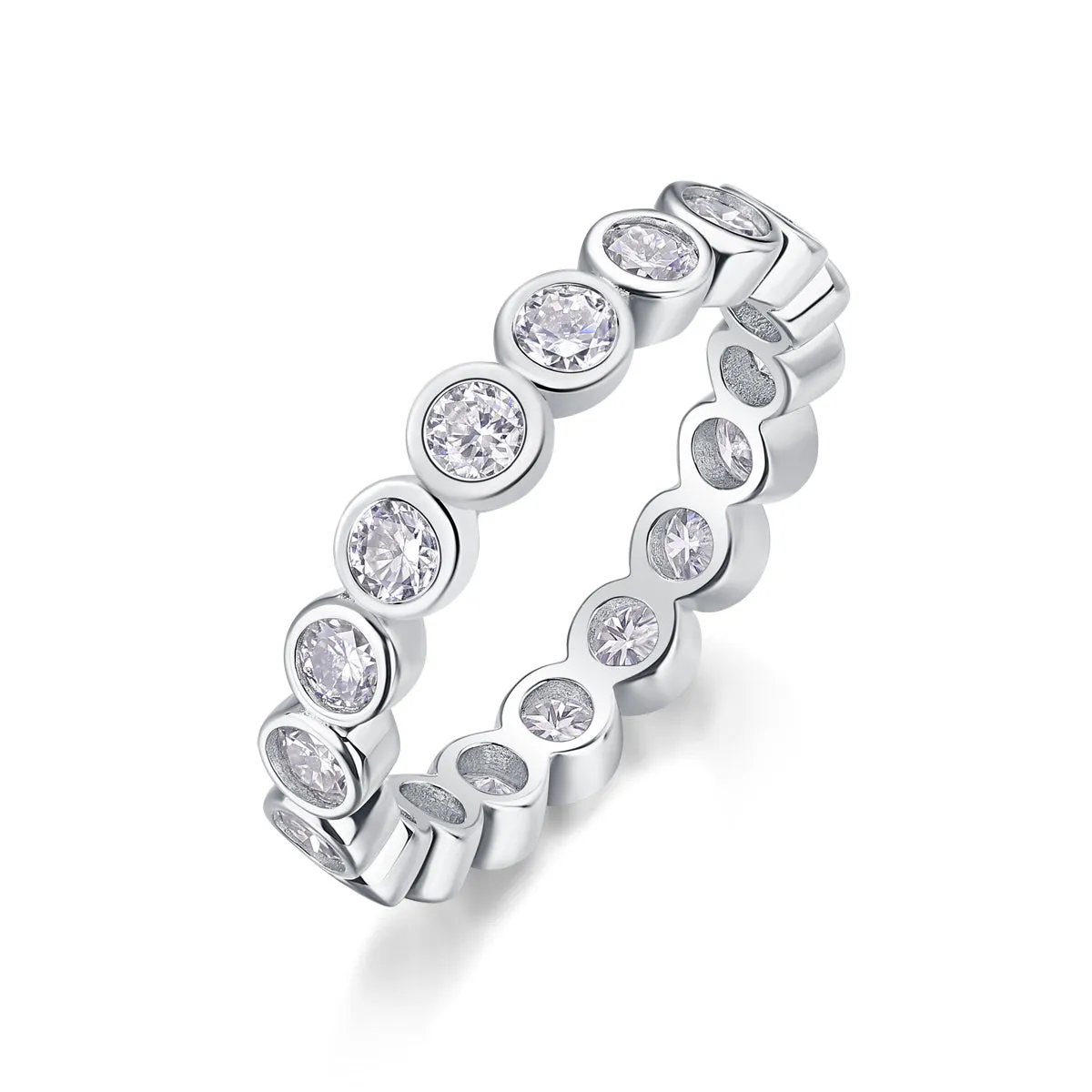 Moissanite wedding ring set in gold, platinum, and rose gold, S925 silver with platinum plating, sizes 5-9