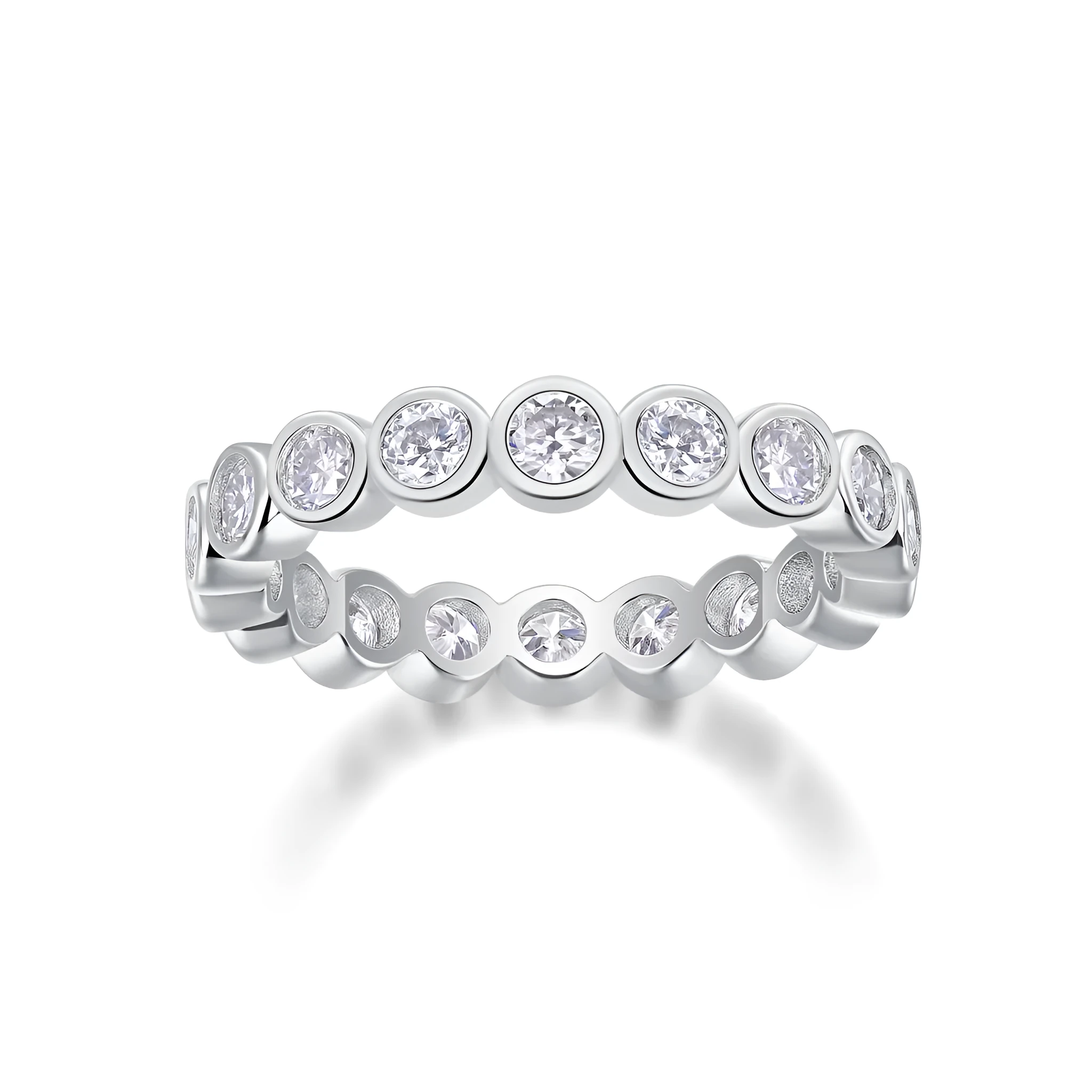 Moissanite wedding ring set in gold, platinum, and rose gold, S925 silver with platinum plating, sizes 5-9