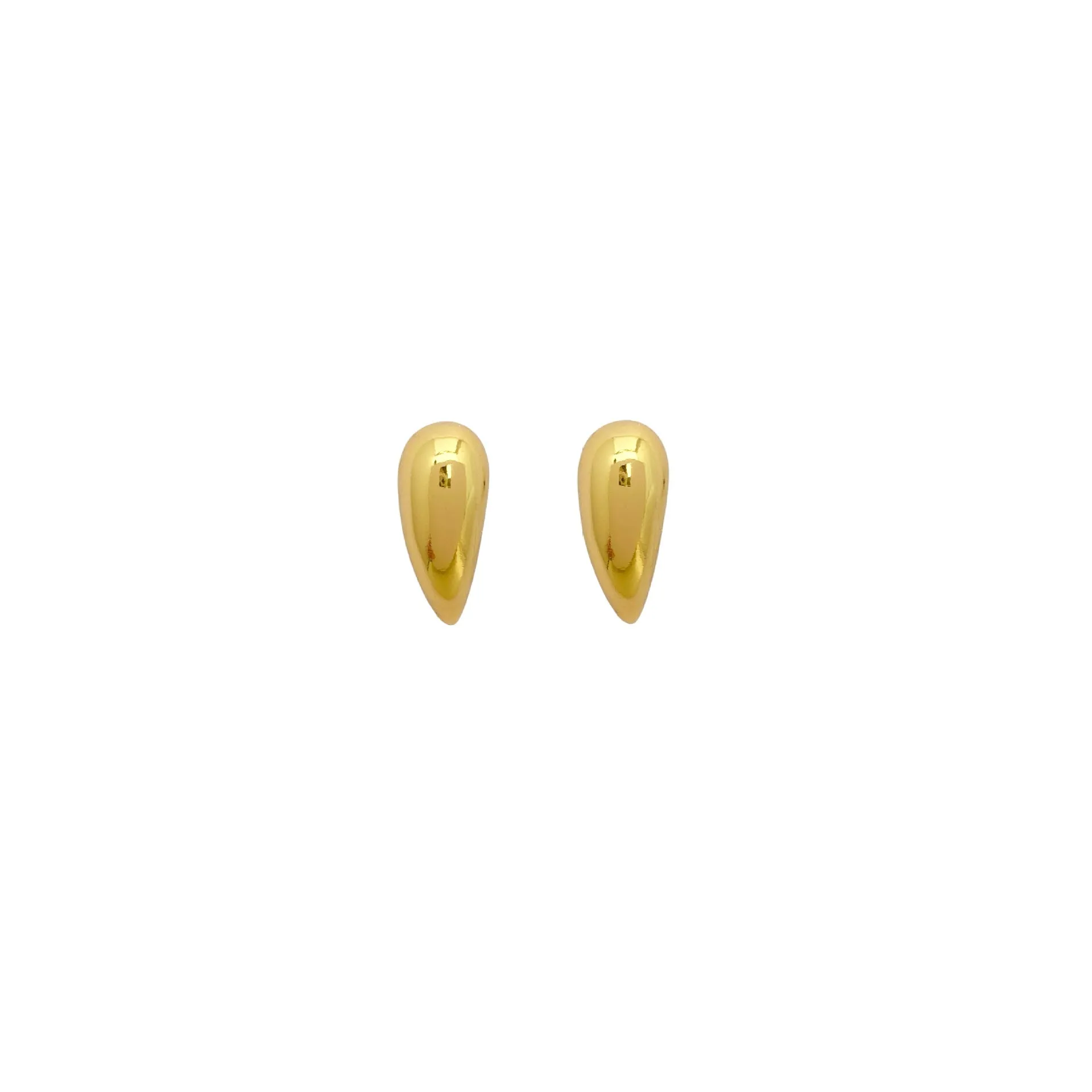 Geometric copper droplet earrings for women with electroplated finish, available as ear clips or studs