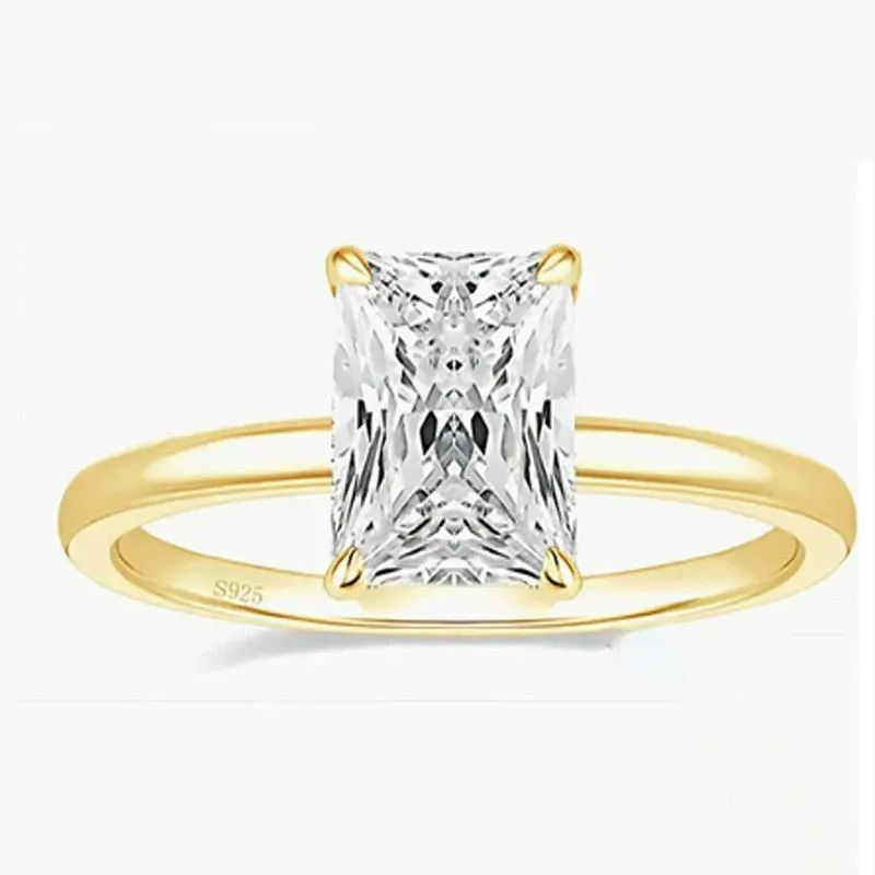 925 silver ring with polished geometric inlay for women, silver colour, US size 7