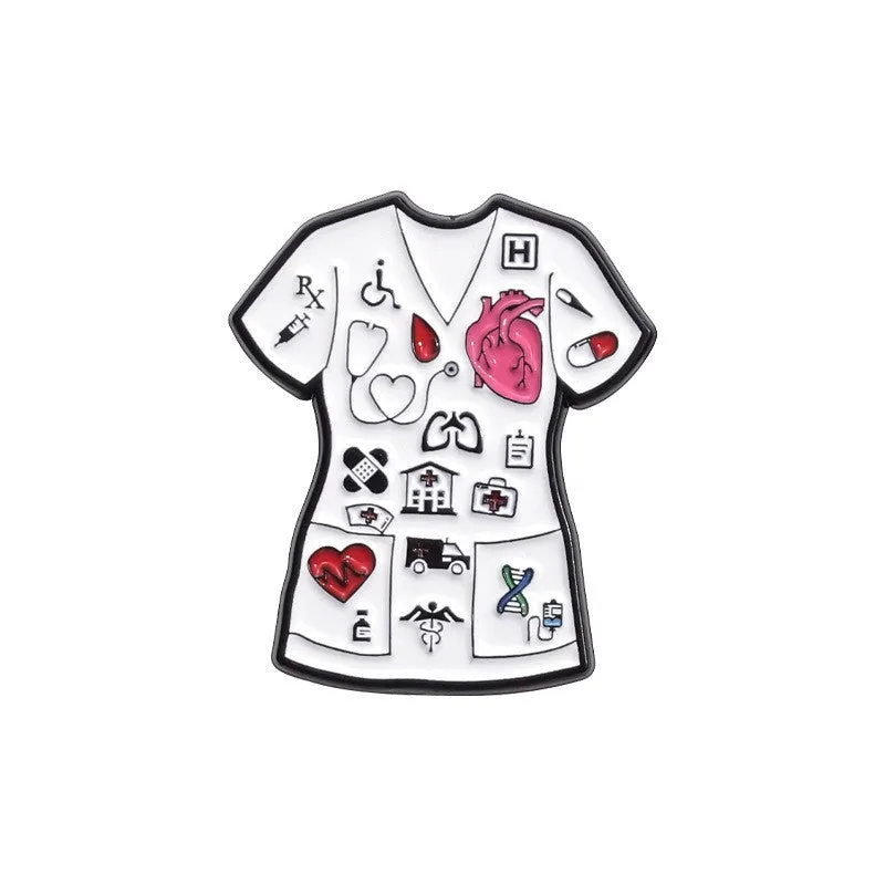 Alloy baking varnish brooch pin with cartoon character design on white background