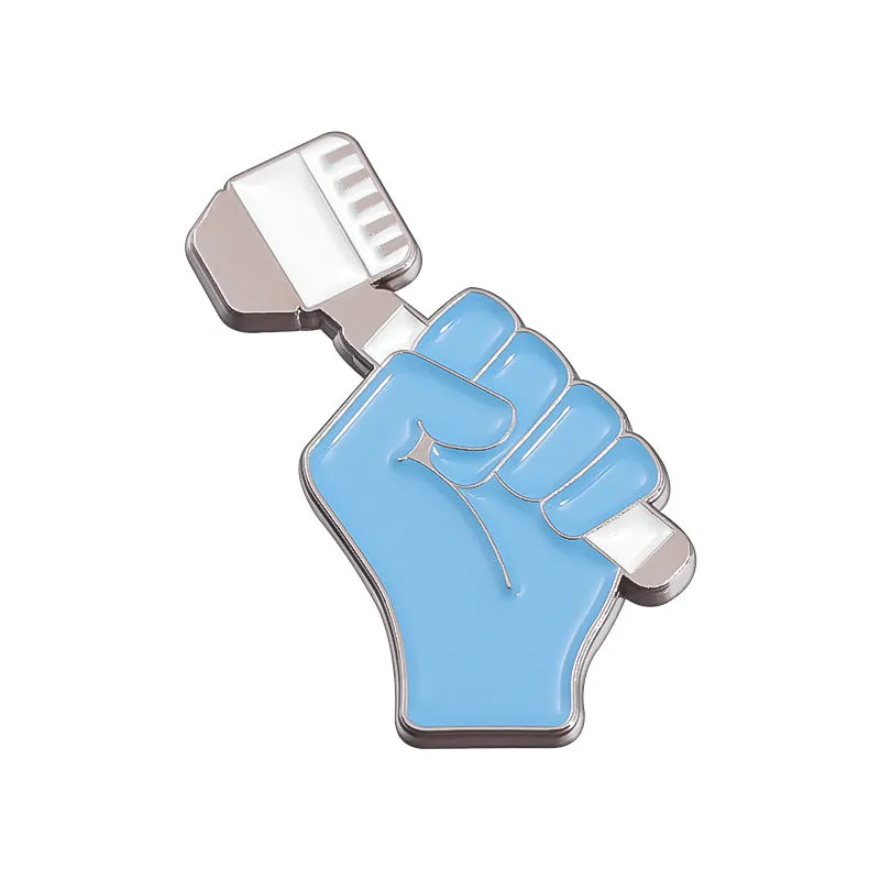Alloy baking varnish brooch pin with cartoon character design on white background