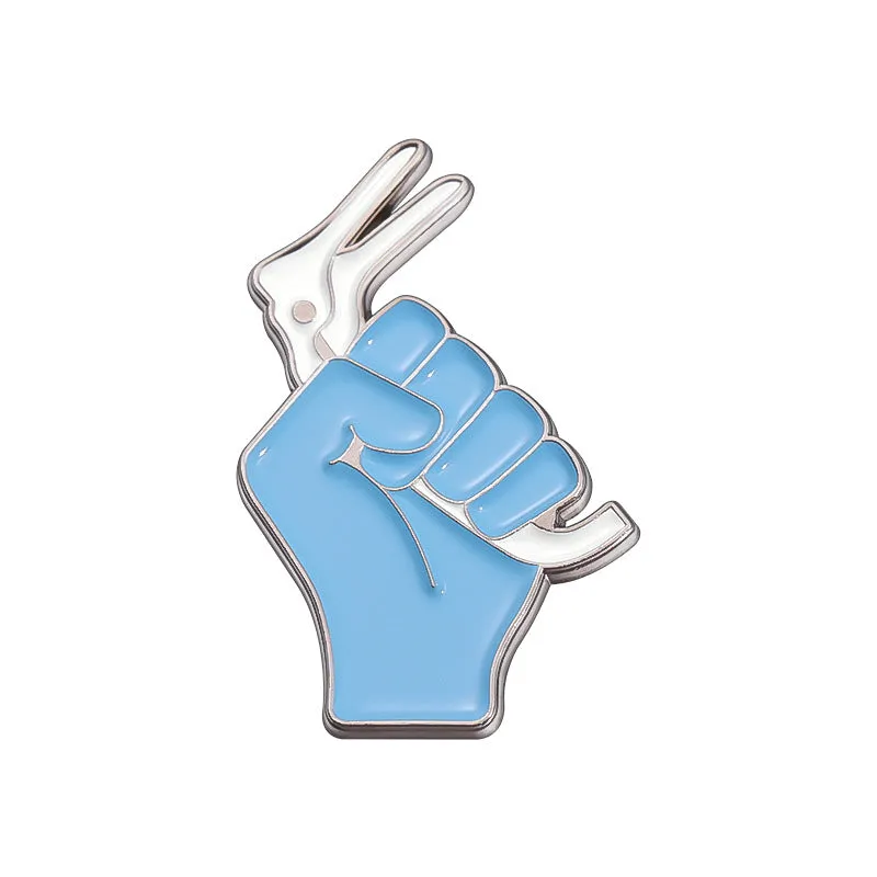 Alloy baking varnish brooch pin with cartoon character design on white background