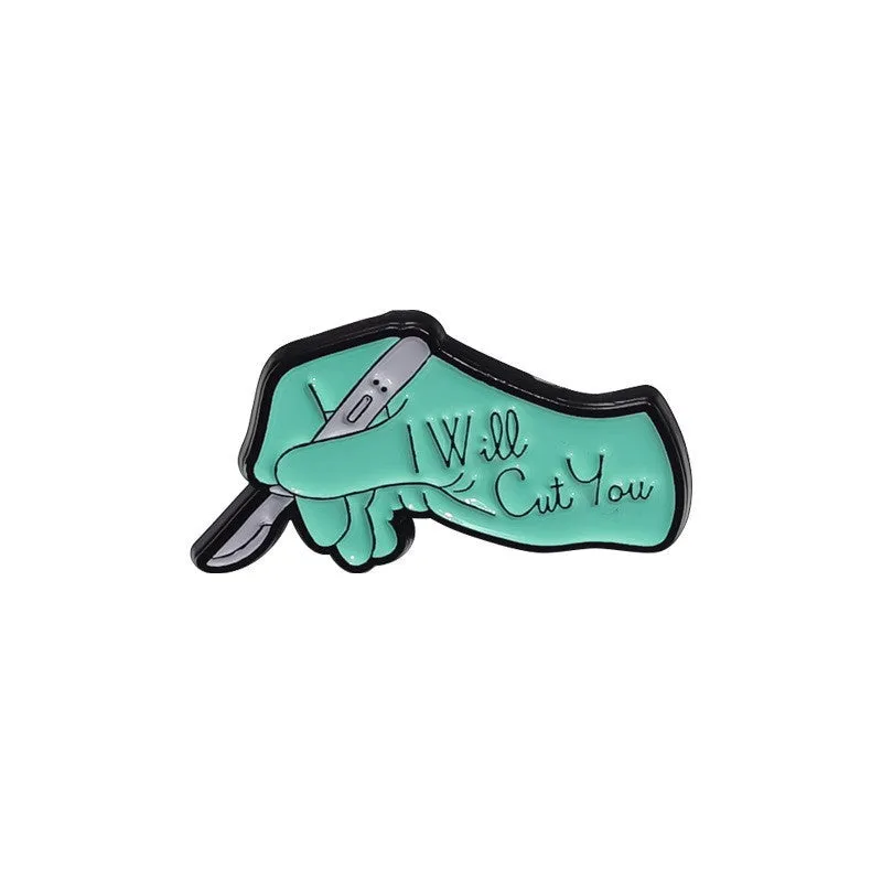 Alloy baking varnish brooch pin with cartoon character design on white background
