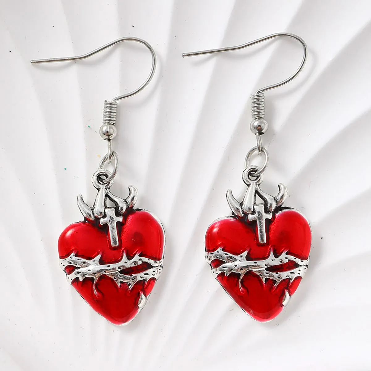 Alloy flower-shaped animal Halloween earrings for women, gothic personality style, colour options AQ-6008 and AQ-6009