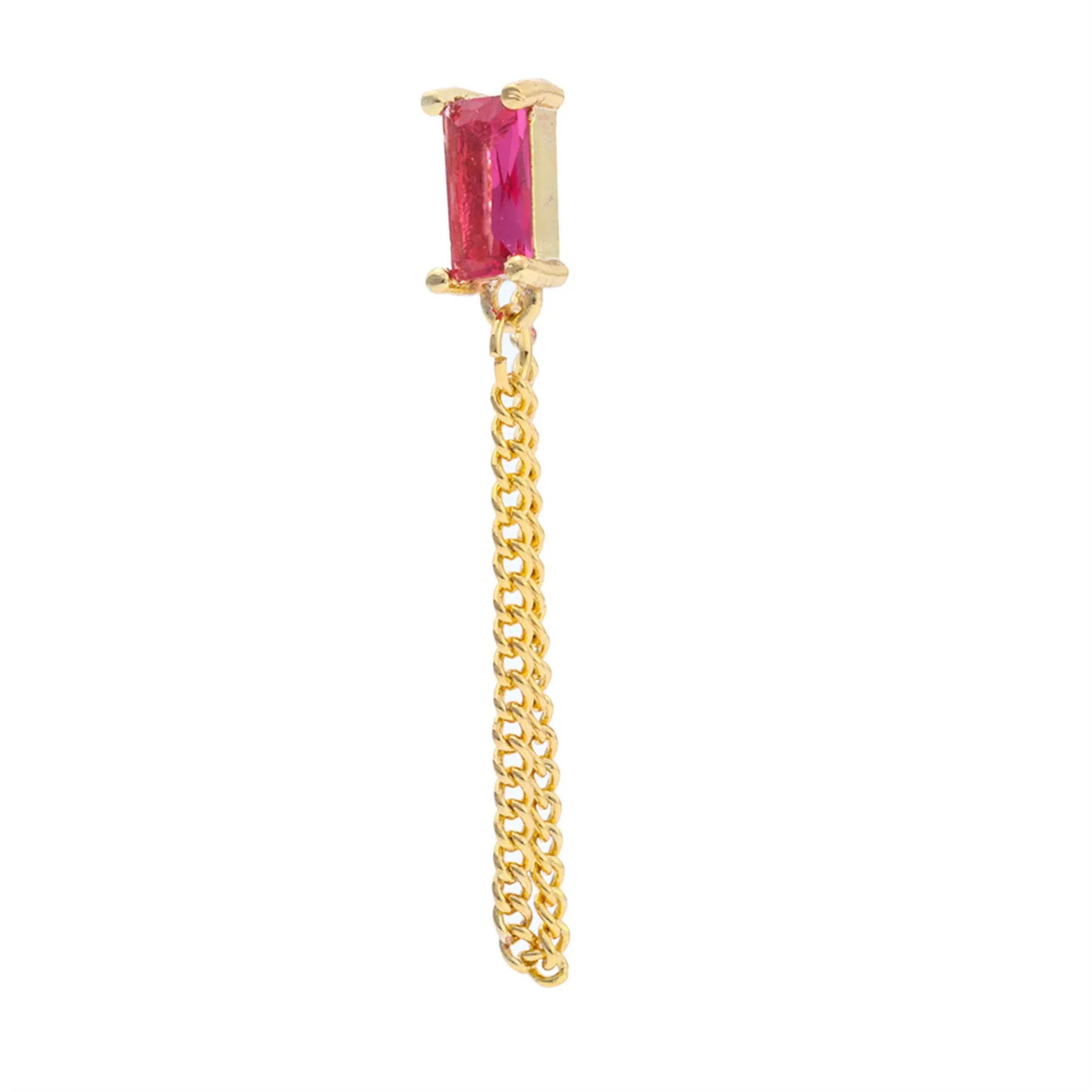 Korean-style tassel flower screw ball ear cartilage piercing stud in brass with gold finish, showing floral shape and petal details