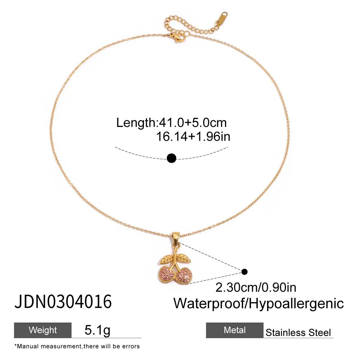 Titanium steel geometric pendant necklace with 18K gold-tone stainless steel blade chain on woman neck