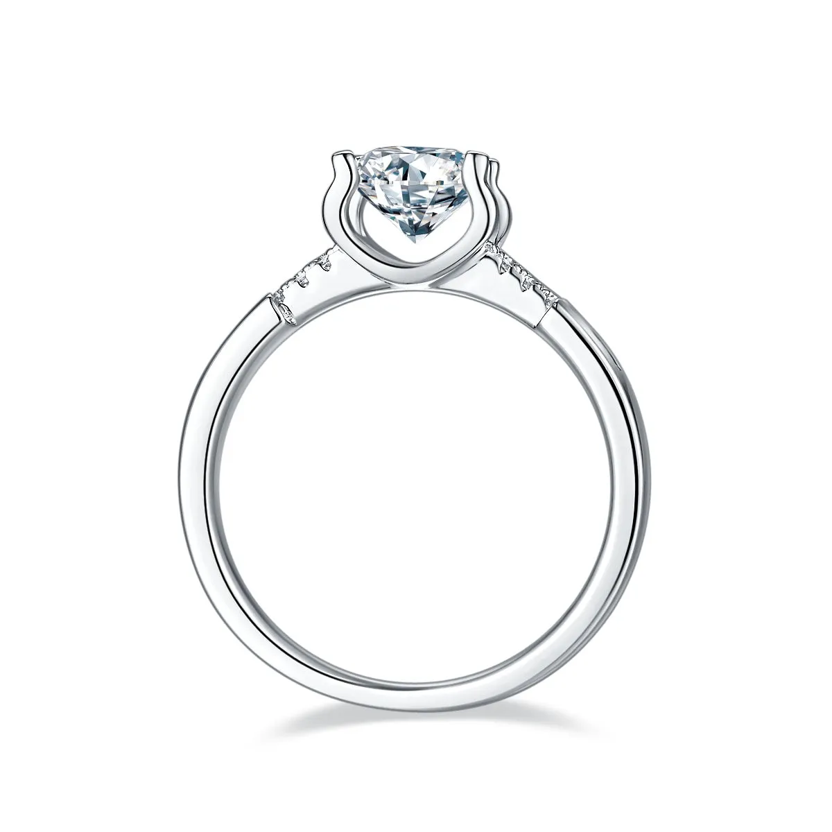 1-carat moissanite wedding ring set S925 silver platinum plated with diamond pen inspection