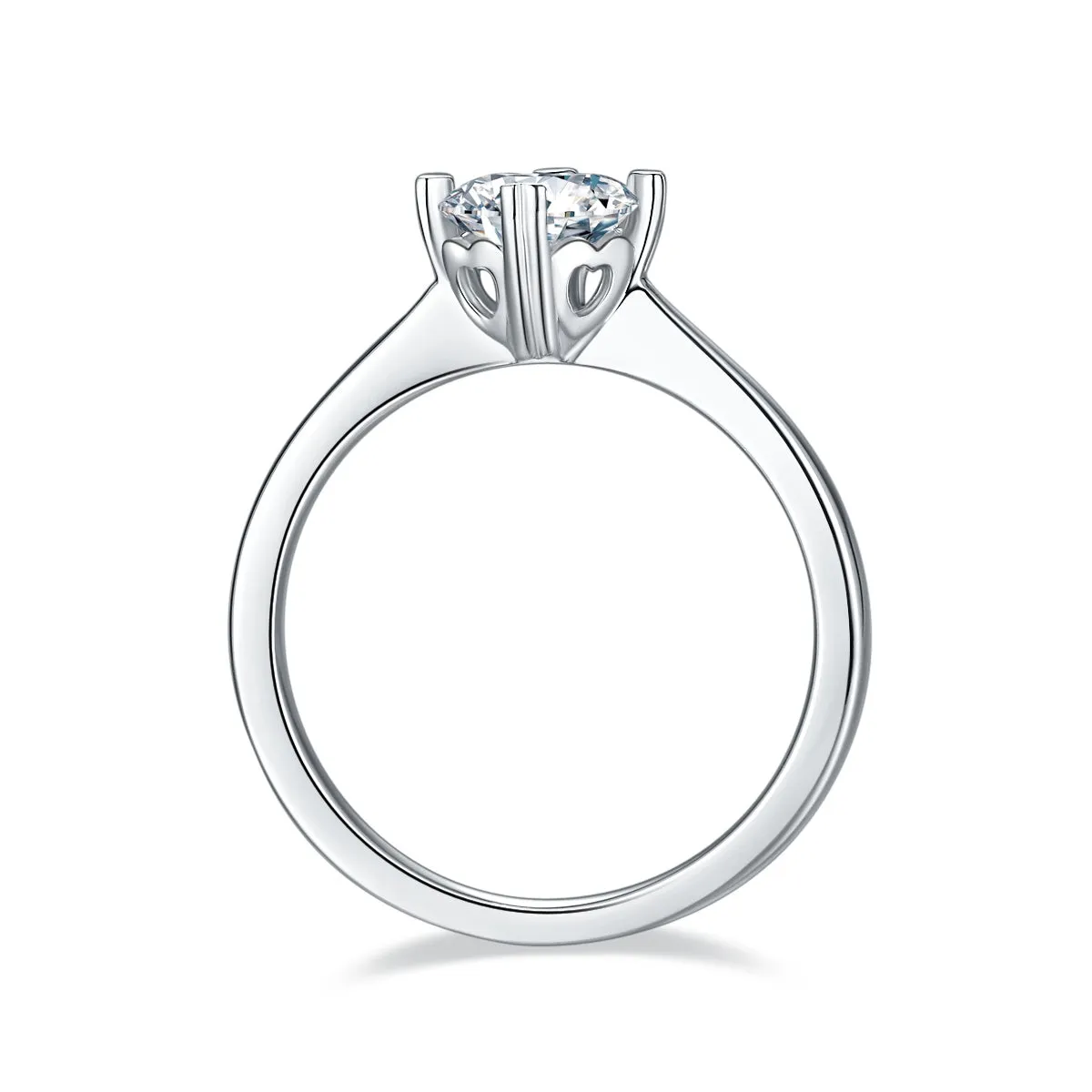 1-carat moissanite wedding ring set in S925 silver with platinum plate, gift box packaging, ring sizes 5-9