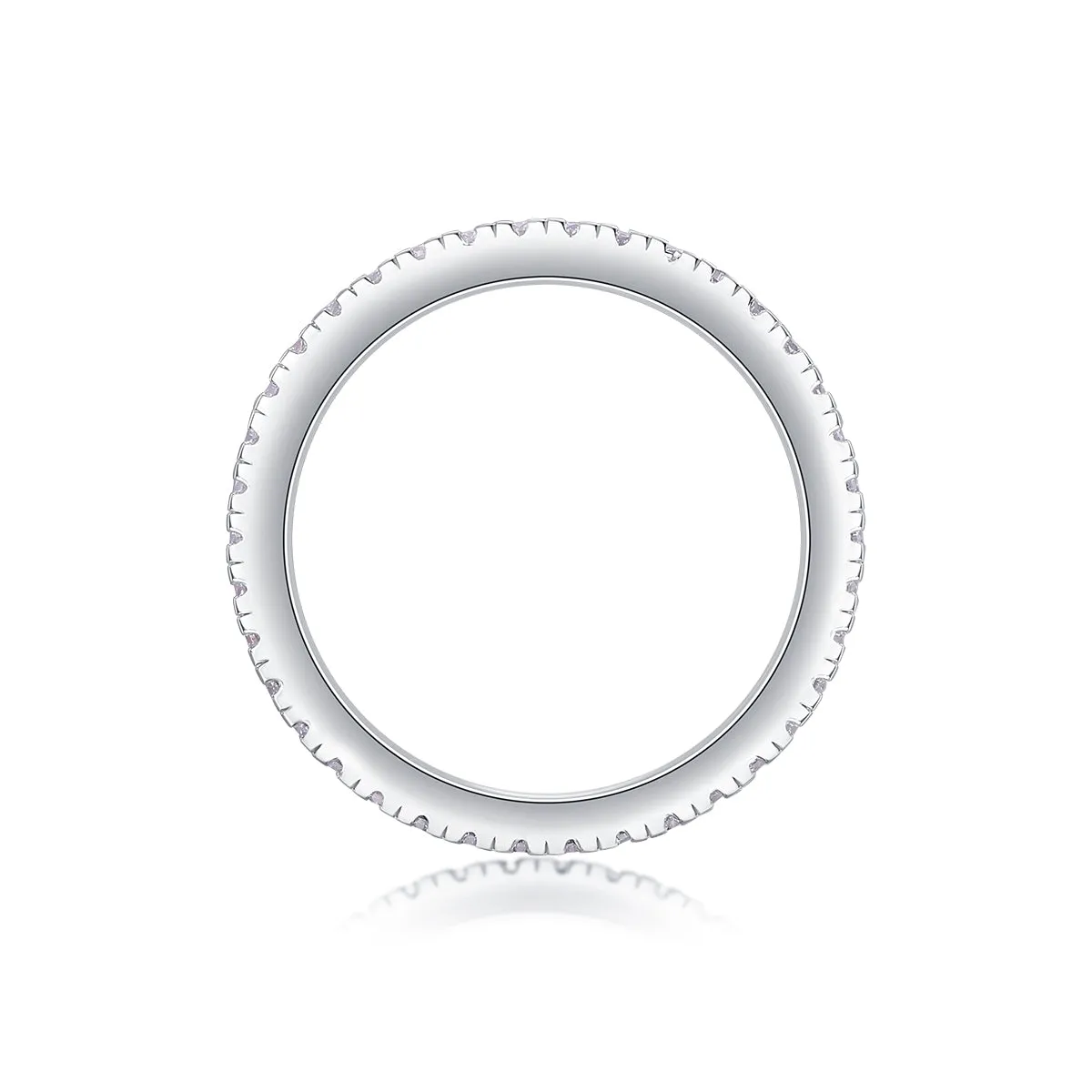 Moissanite wedding ring with S925 silver platinum plating, less than 0.1 carat, in sizes 5-9
