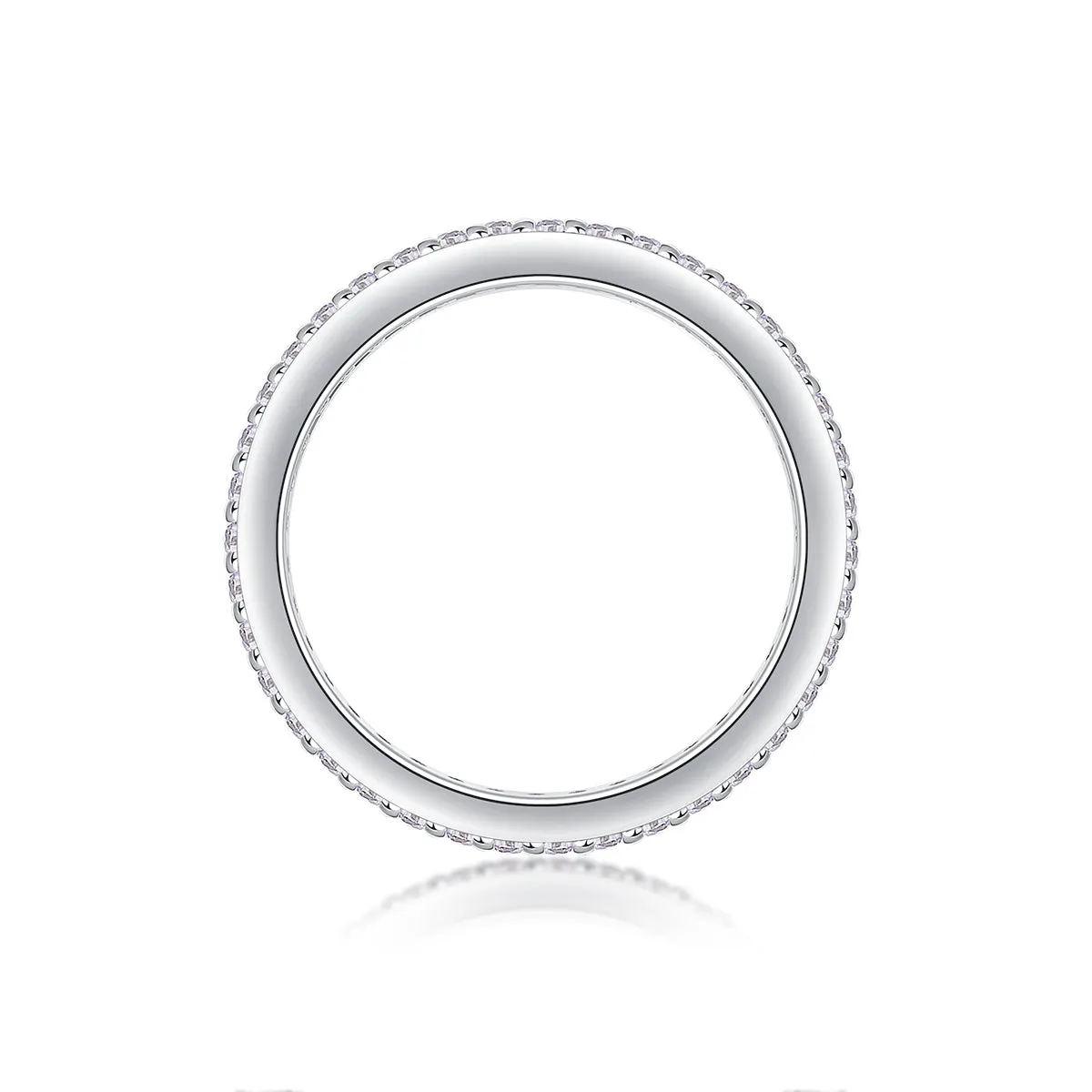 Moissanite wedding ring set with S925 silver and platinum plating, stone under 0.1 carat, gift box