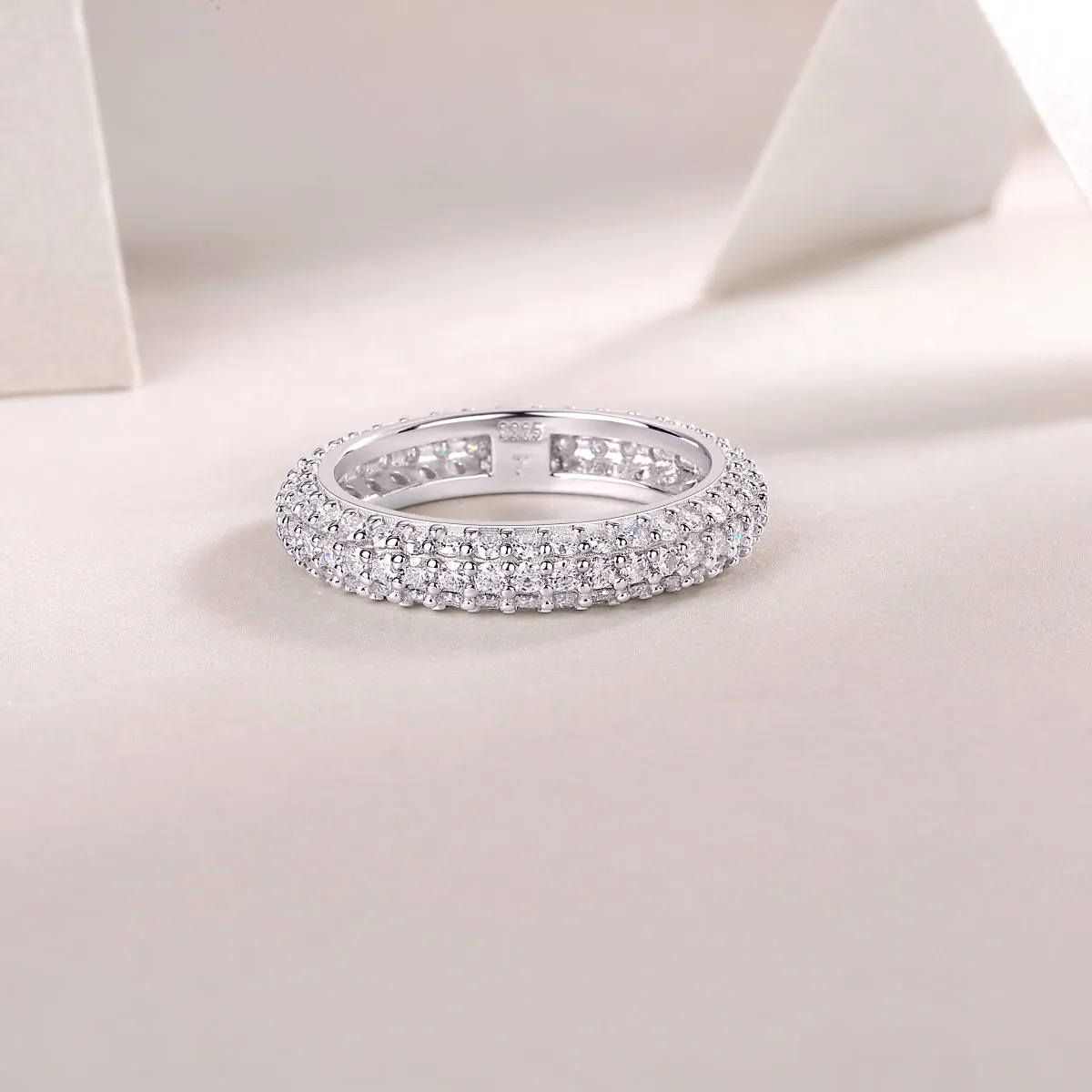 Twilight Beach Moissanite wedding ring set S925 silver platinum plated with GRA certificate in gift box