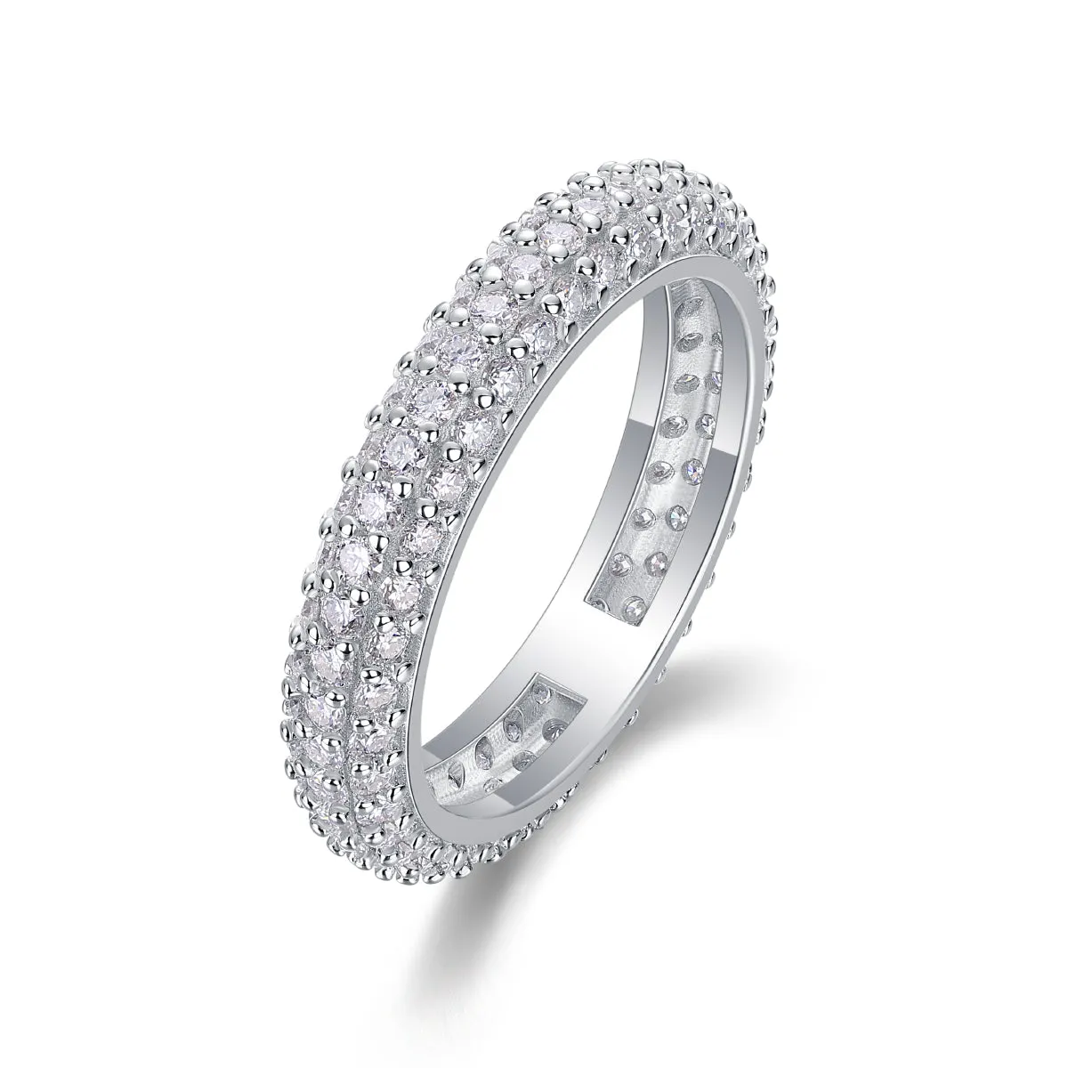 Twilight Beach Moissanite wedding ring set S925 silver platinum plated with GRA certificate in gift box