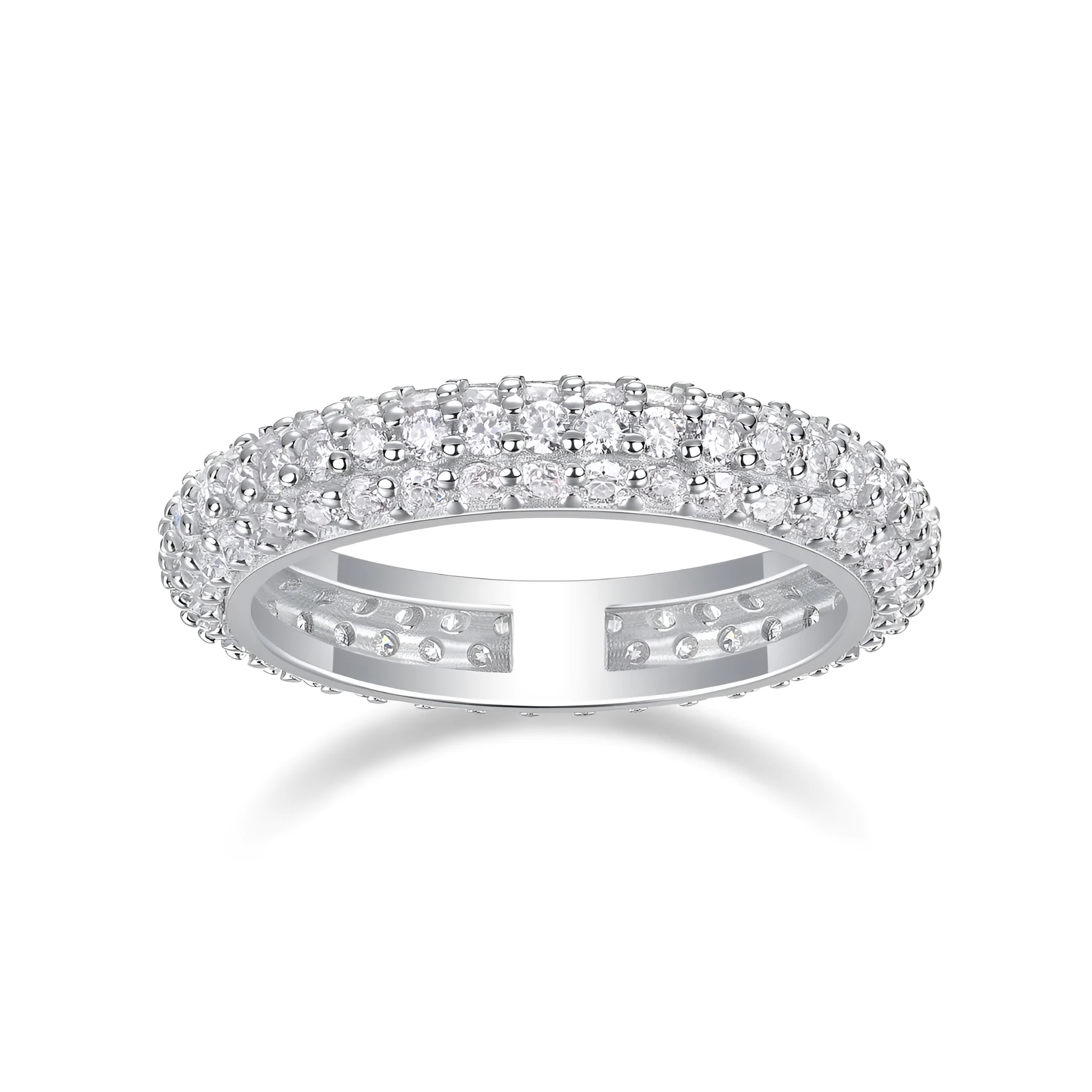 Twilight Beach Moissanite wedding ring set S925 silver platinum plated with GRA certificate in gift box