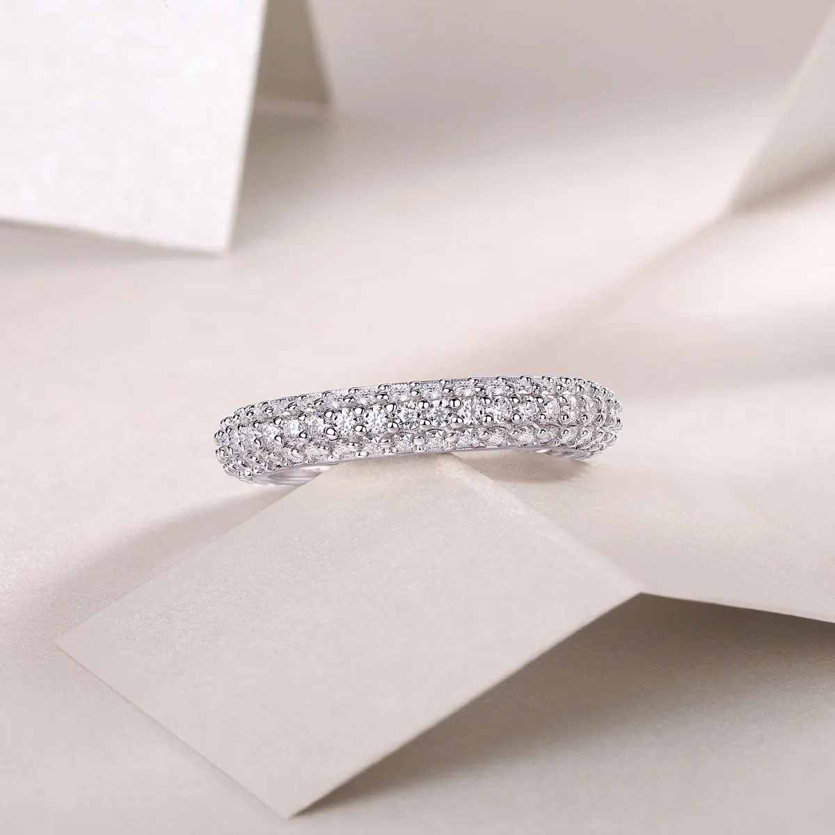 Twilight Beach Moissanite wedding ring set S925 silver platinum plated with GRA certificate in gift box