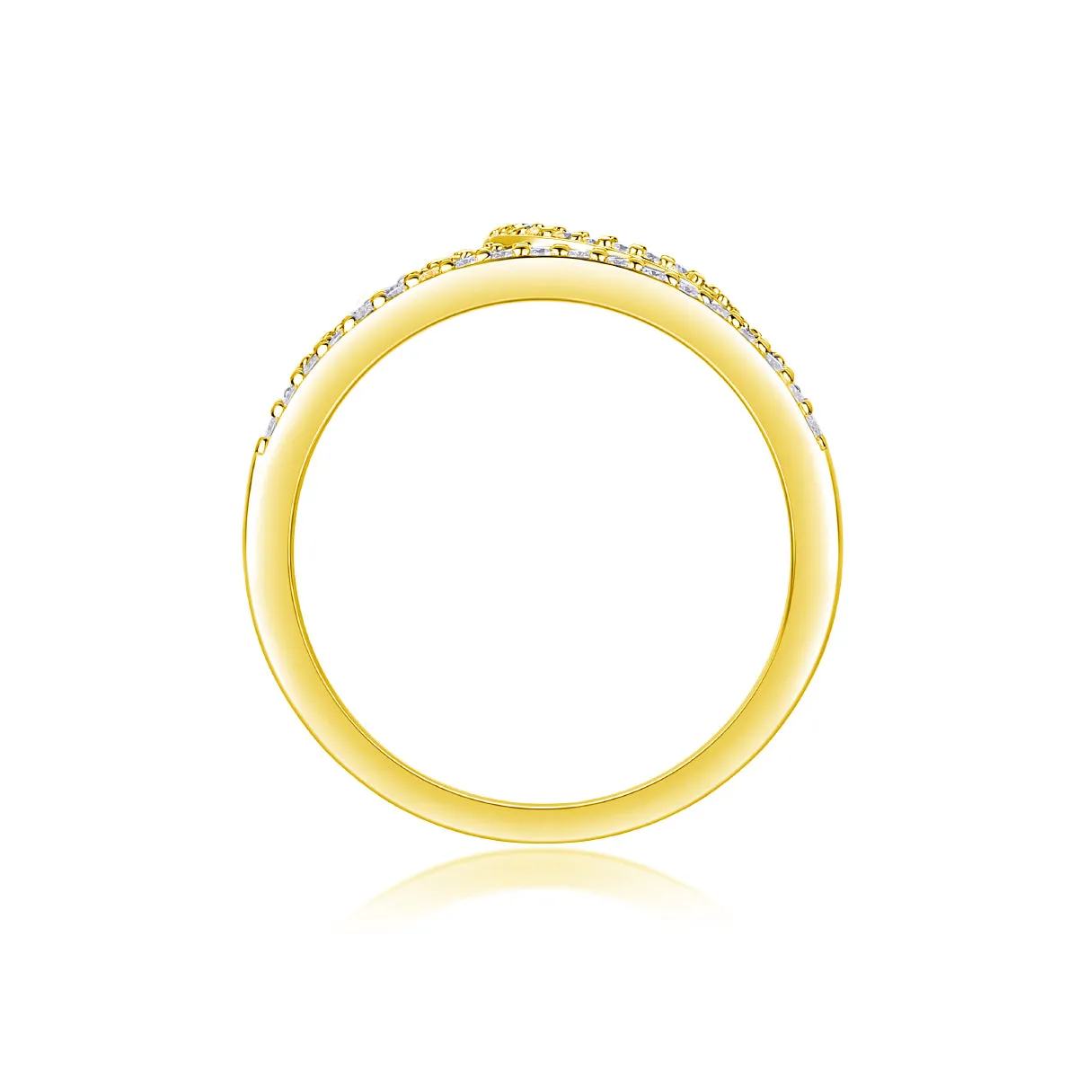 Moissanite wedding ring set in gold S925 silver platinum-plated with GRA certificate