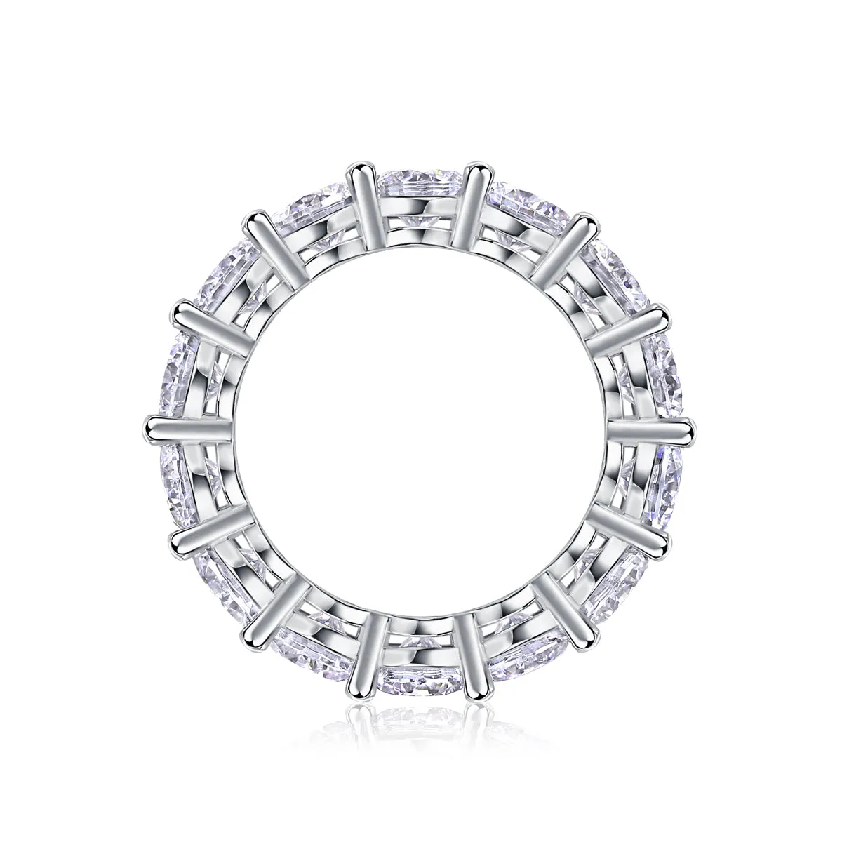 Star-studded moissanite wedding ring in S925 silver platinum-plated, gold colour, size 7, with diamond testability