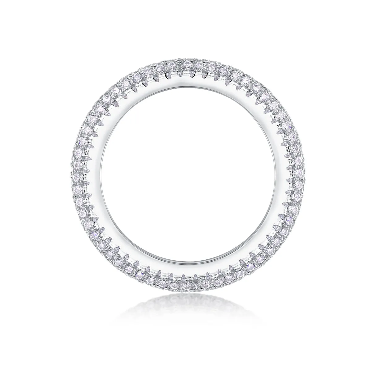 Moissanite wedding ring set in S925 silver with platinum plating, gift box, GRA certificate, sizes 5 to 9