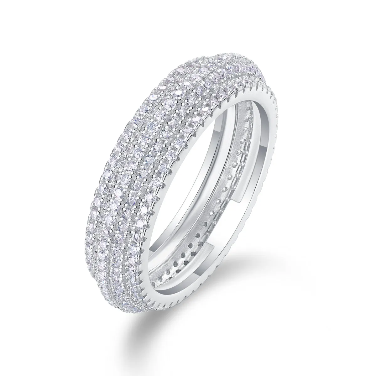 Moissanite wedding ring set in S925 silver with platinum plating, gift box, GRA certificate, sizes 5 to 9
