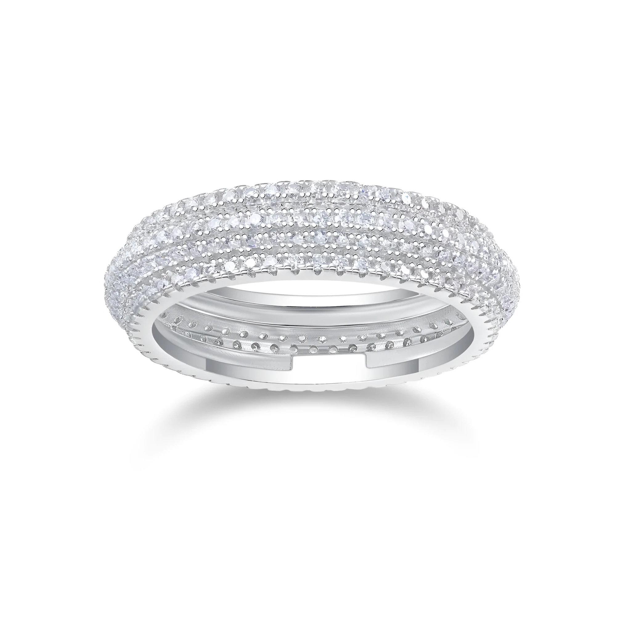 Moissanite wedding ring set in S925 silver with platinum plating, gift box, GRA certificate, sizes 5 to 9