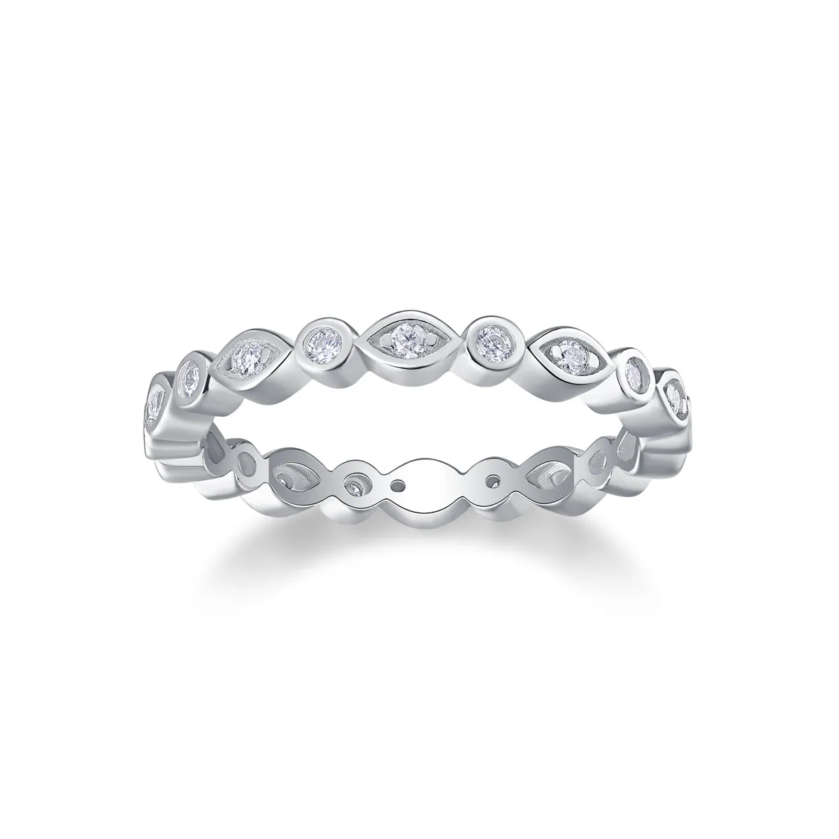 Starry Sky moissanite wedding ring set in S925 silver with platinum plating, gift box packaging, size 7