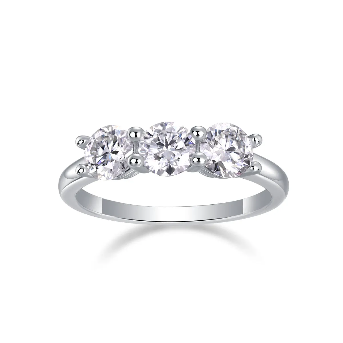 0.5 carat moissanite wedding ring set in S925 silver with platinum plating, gold colour, on white background