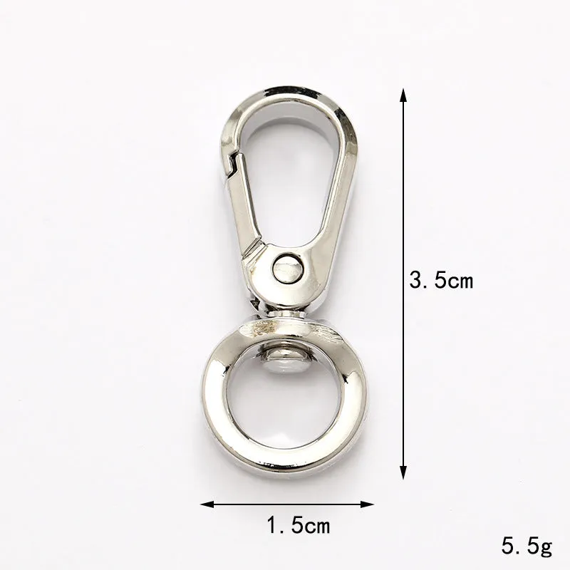 Zinc alloy fish mouth ring buckle keychain with love heart pattern, medium size, simple metal finish