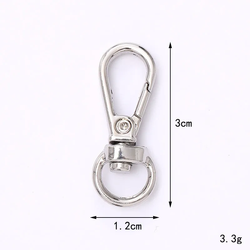 Zinc alloy fish mouth ring buckle keychain with love heart pattern, medium size, simple metal finish