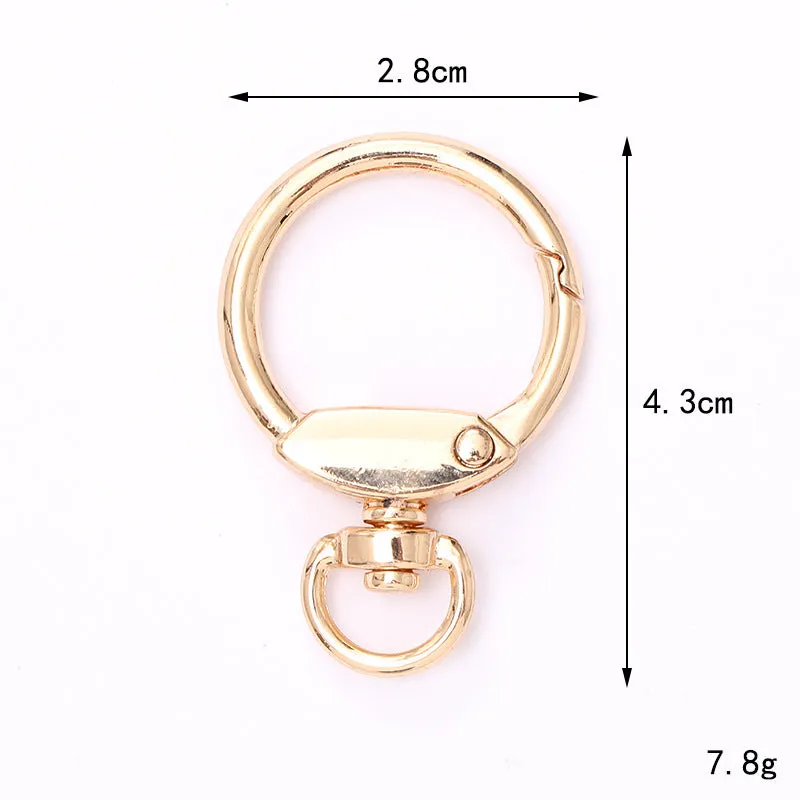 Zinc alloy fish mouth ring buckle keychain with love heart pattern, medium size, simple metal finish