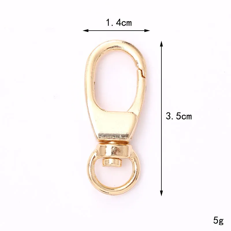 Zinc alloy fish mouth ring buckle keychain with love heart pattern, medium size, simple metal finish