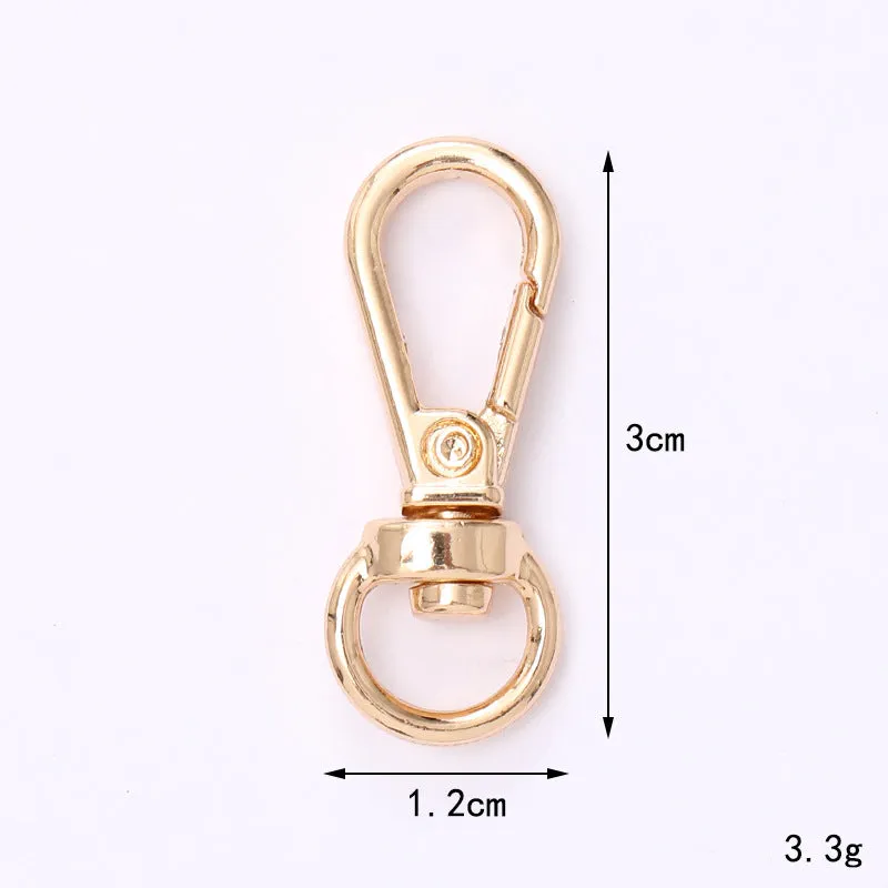 Zinc alloy fish mouth ring buckle keychain with love heart pattern, medium size, simple metal finish