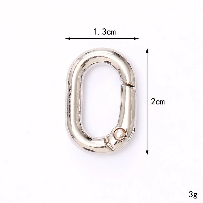 Zinc alloy fish mouth ring buckle keychain with love heart pattern, medium size, simple metal finish