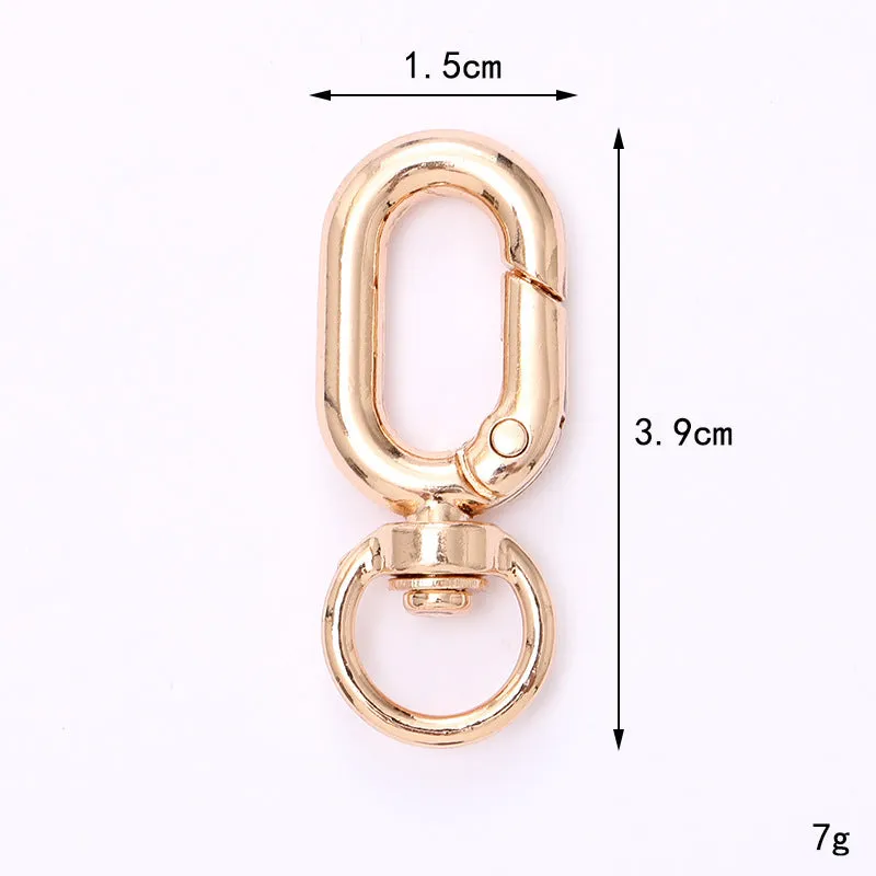 Zinc alloy fish mouth ring buckle keychain with love heart pattern, medium size, simple metal finish