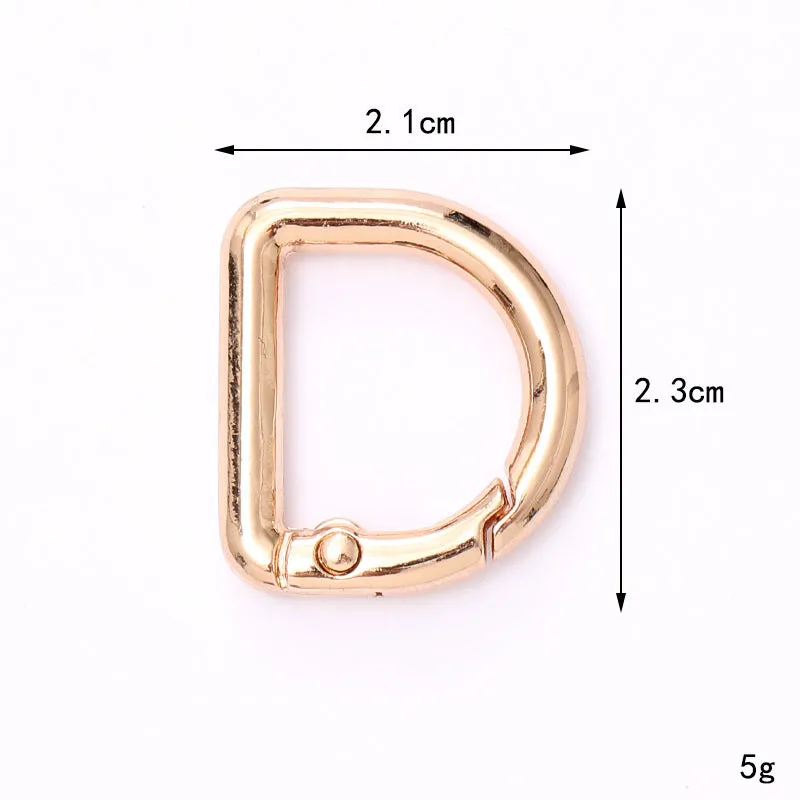 Zinc alloy fish mouth ring buckle keychain with love heart pattern, medium size, simple metal finish