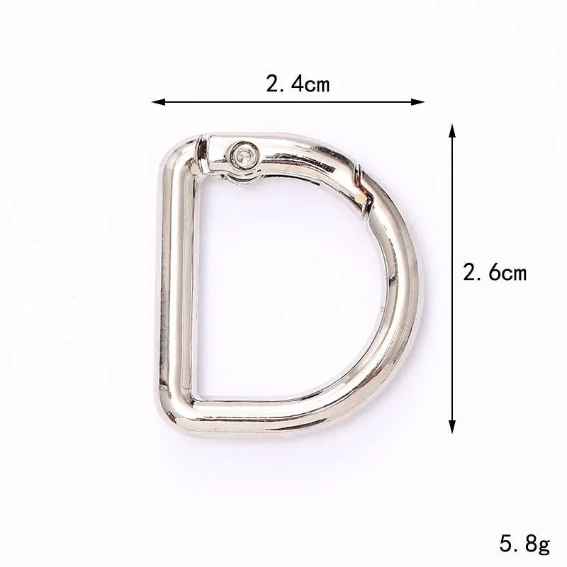 Zinc alloy fish mouth ring buckle keychain with love heart pattern, medium size, simple metal finish