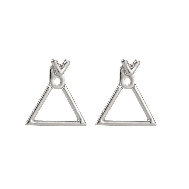 Hollow diamond square alloy stud earrings for women, geometric shape, multiple colour options