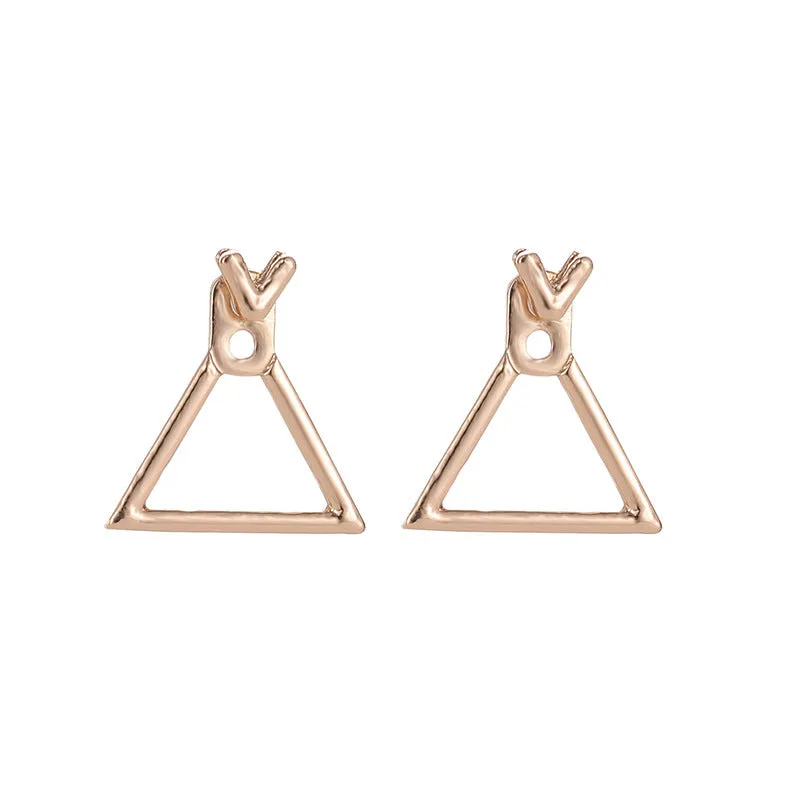 Hollow diamond square alloy stud earrings for women, geometric shape, multiple colour options